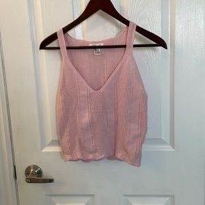 Pink crochet crop top